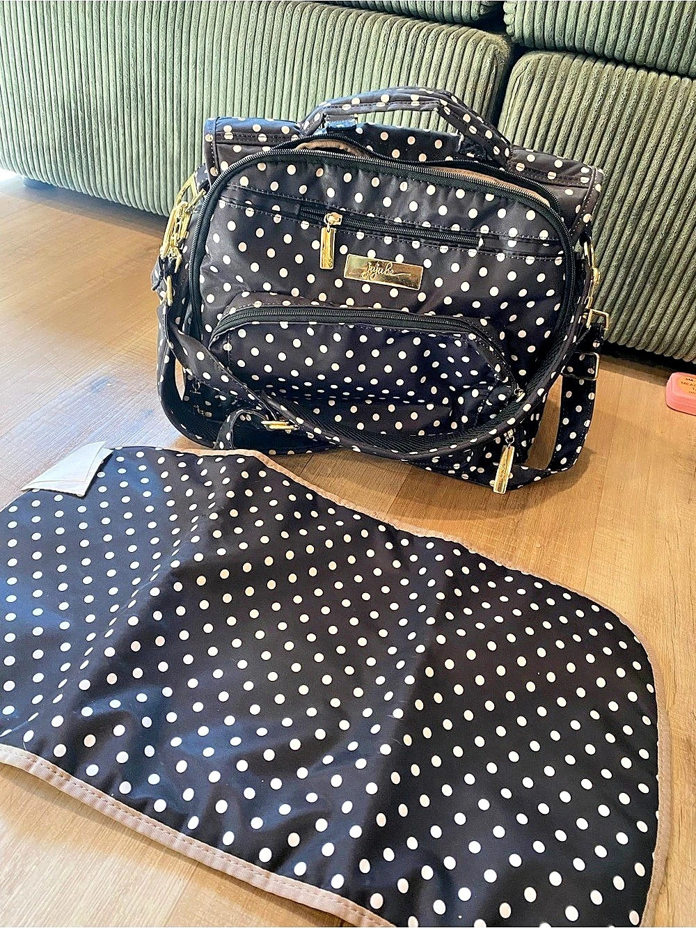 Ju-Ju-Be Polka Dot Diaper Bag in Black & White